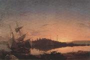 Frederic E.Church Twilight on the Kennebec Sweden oil painting artist